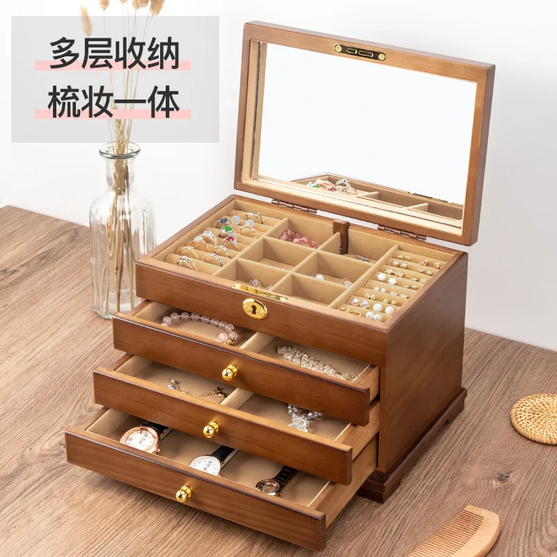 Wooden Jeweler box Wooden storage Mini Drawer jewelry box Large jewelry box Organizer  Storage furniture  storage organizer