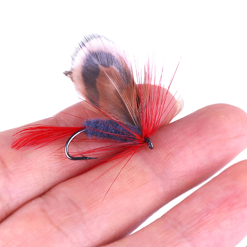 12pcs Natural Insects Flies Fishing Lures Set With Dry Fly Tying Sharpened Hook Fake Artificial Bait For Carp Trout Topwater