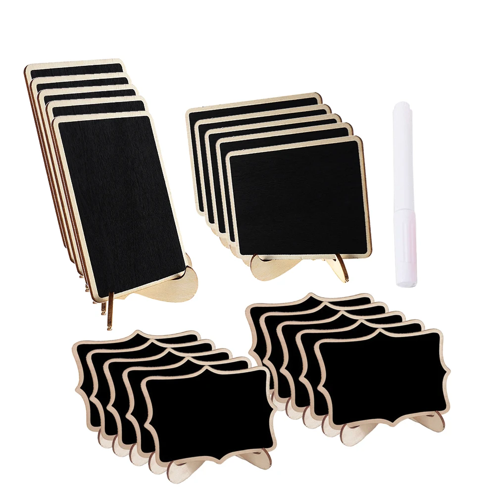 

20 Pcs Mini Chalkboard Signs Vertical Display Price Tag Wood Frame Erasable Reusable Party Favor Christmas Table
