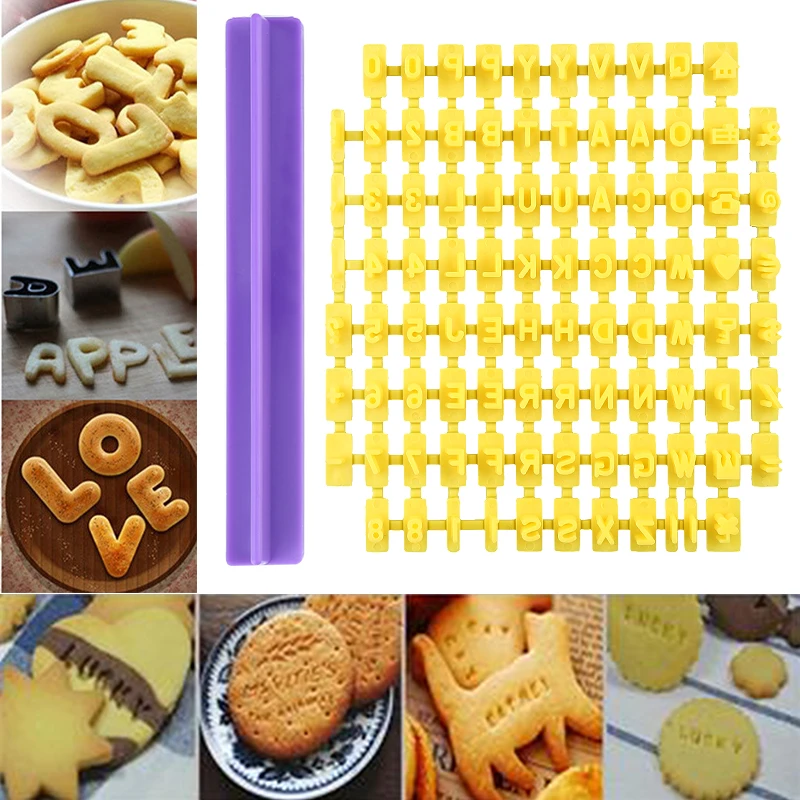 1SETS Wholesale Alphabet Letter Number Cookie Press Stamp Decorating Cutter Fondant Mould Tools free shipping kitchen tools