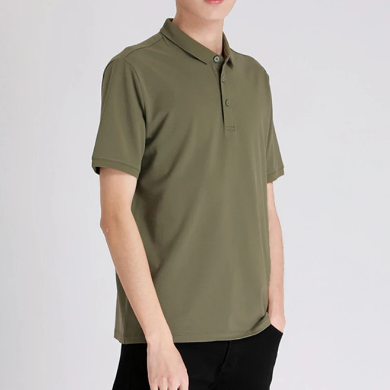 Men's polo shirt summer new item Paul shirt solid color men's lapel work clothes short sleeved Korean version plus size golf