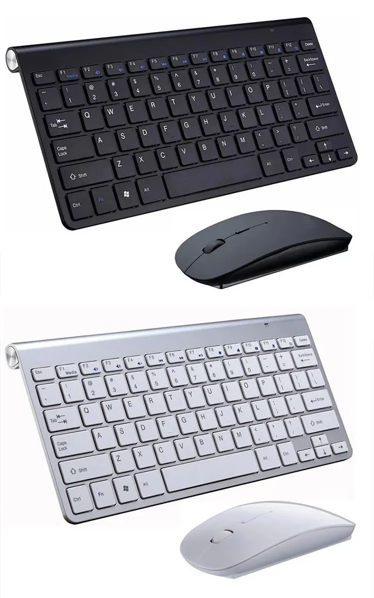 

Ultra thin 2.4G wireless keyboard and mouse set for business and office use with a dedicated silent keyboard and mouse