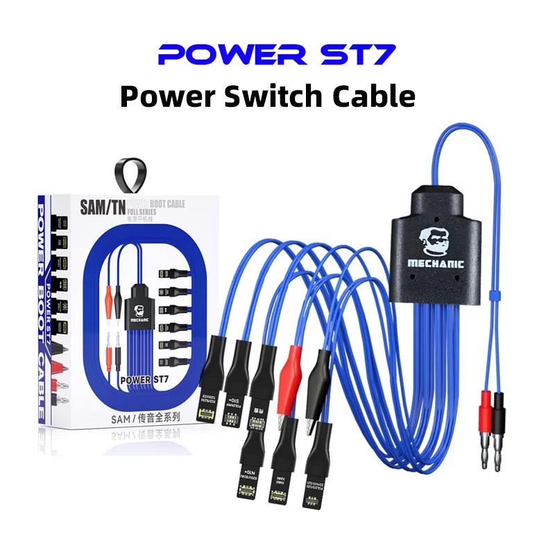 Mechanic Power ST7 Power Supply Cable 6 Adapters Alligator Clips Power Switch Cable SS Phone Repair and Maintenance