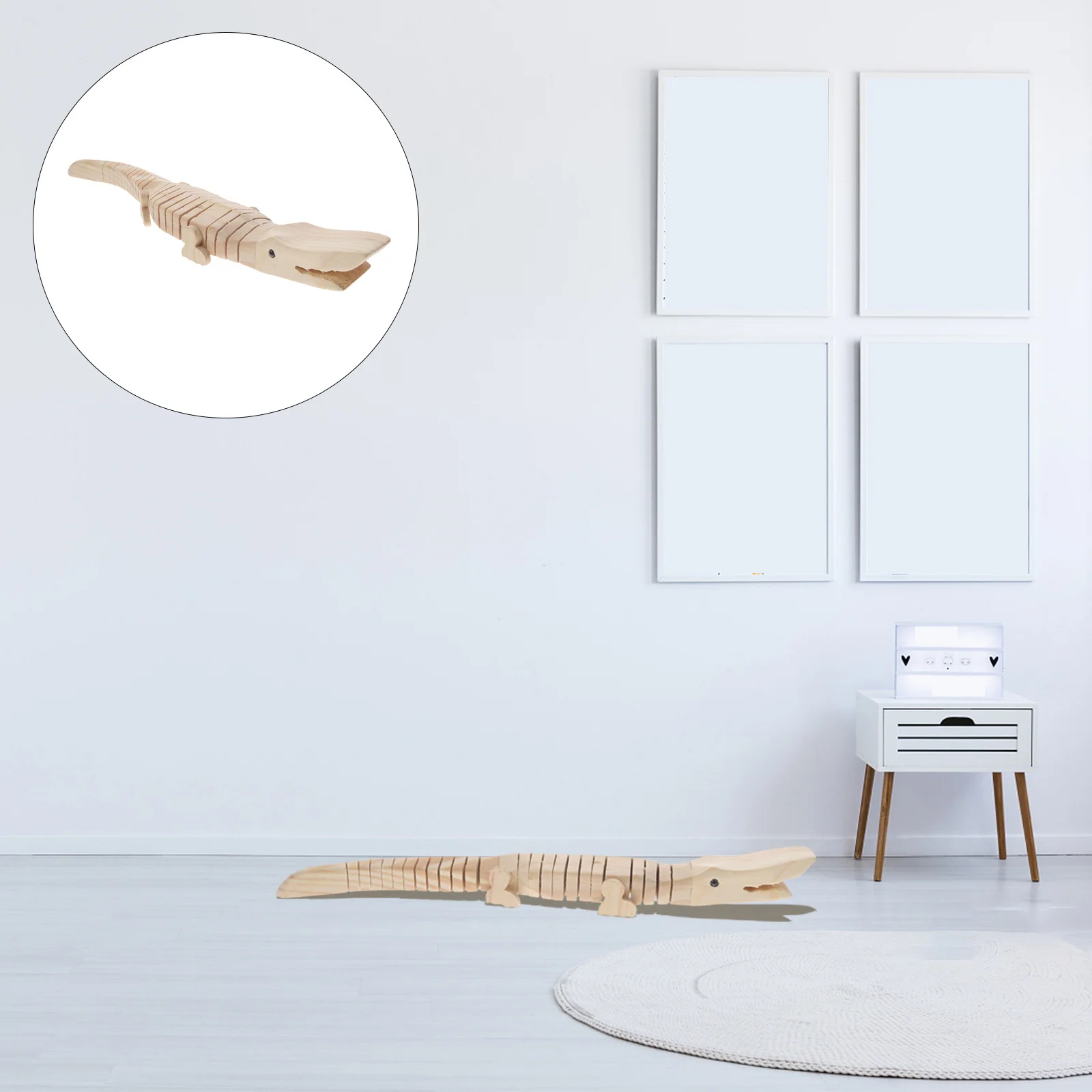 

5pcs Wooden Diy Unfinished For Wooden Students Blank Toy Learning Sensory Play Realistic Wiggle Animal Decor