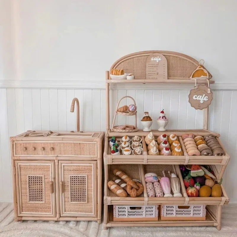 

Market stalls, rattan stalls, rattan shelves, wicker toys shelves for children, handmade