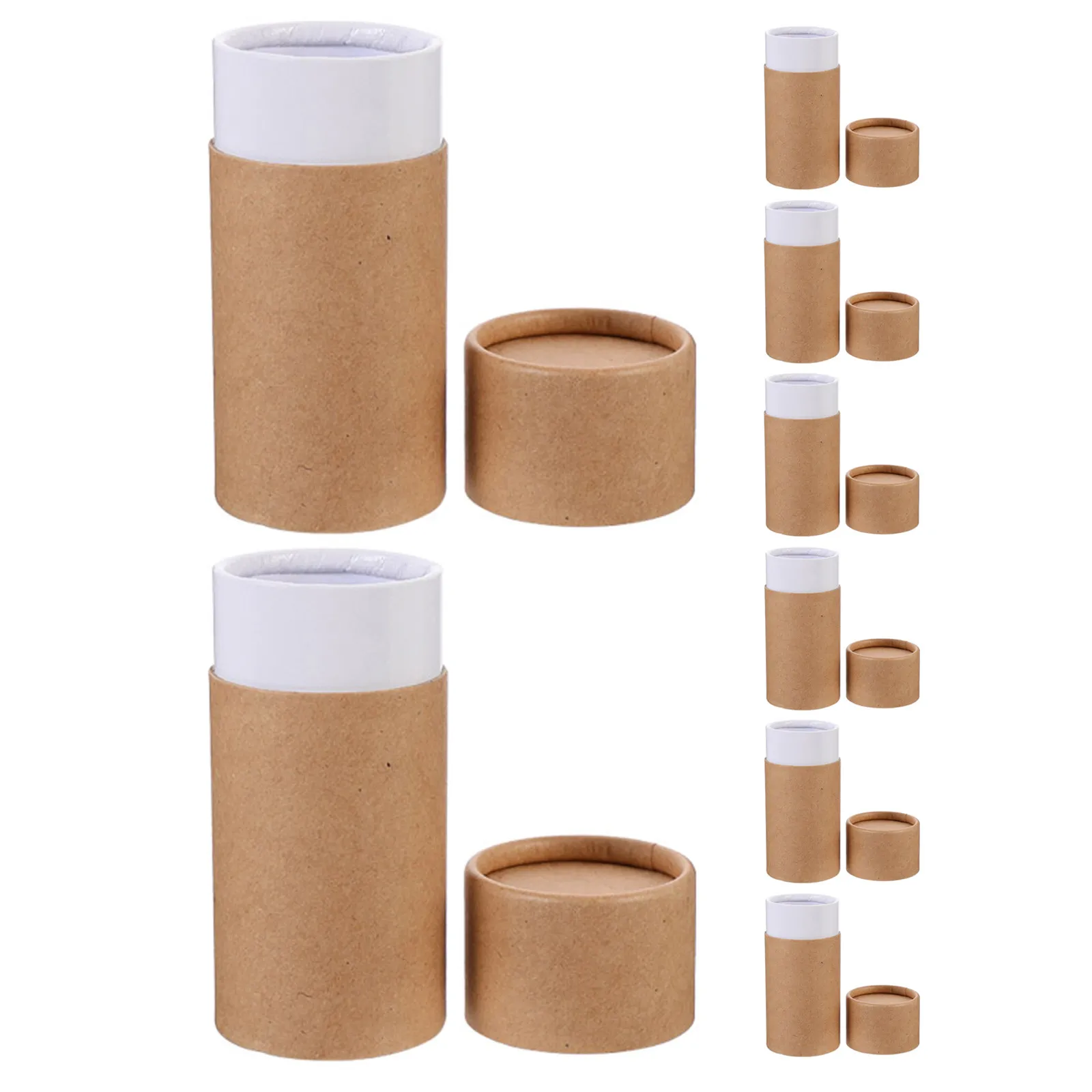 8Pcs Kraft Paper Mailing Tubes Cardboard Tubes Giftready Craft Packaging Document Tube Holder for Tea Essential Oil Storage view 6