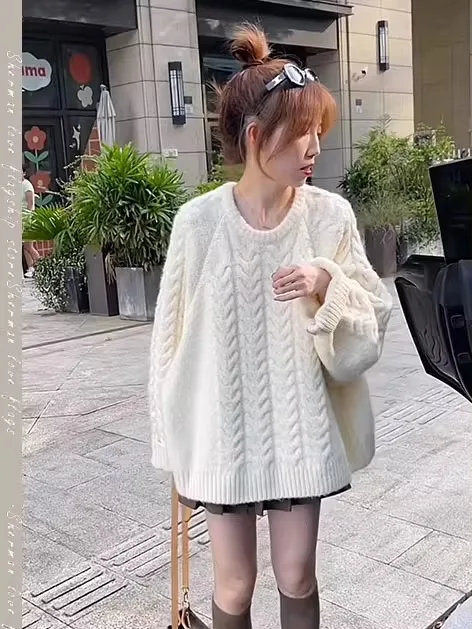 

Модный комплект для похудения и омоложения: женский свободный свитер и юбка миди, комплект из двух предметов, повседневная осенняя одежда