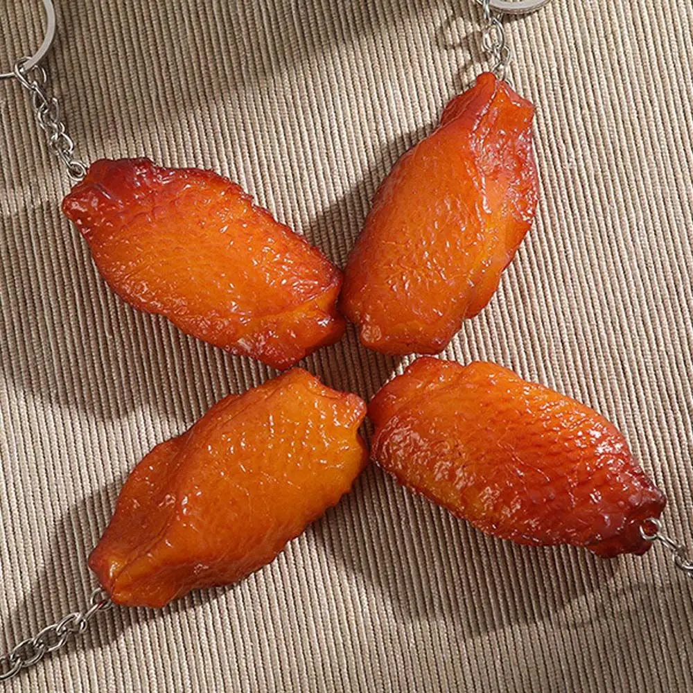 Ornaments PVC Roast Chicken Chicken Wings Trotters Bag Pendant Fashion Jewelry Simulation Food Keychains Fast Food Key Ring