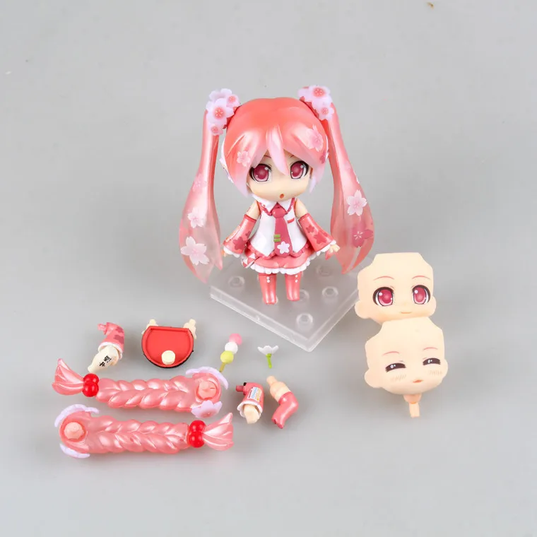 10CM boxed Anime Figure Hatsune Miku Sakura Change Face Models PVC Action Figurines Cute Girl Doll Collection toys Gift 500#