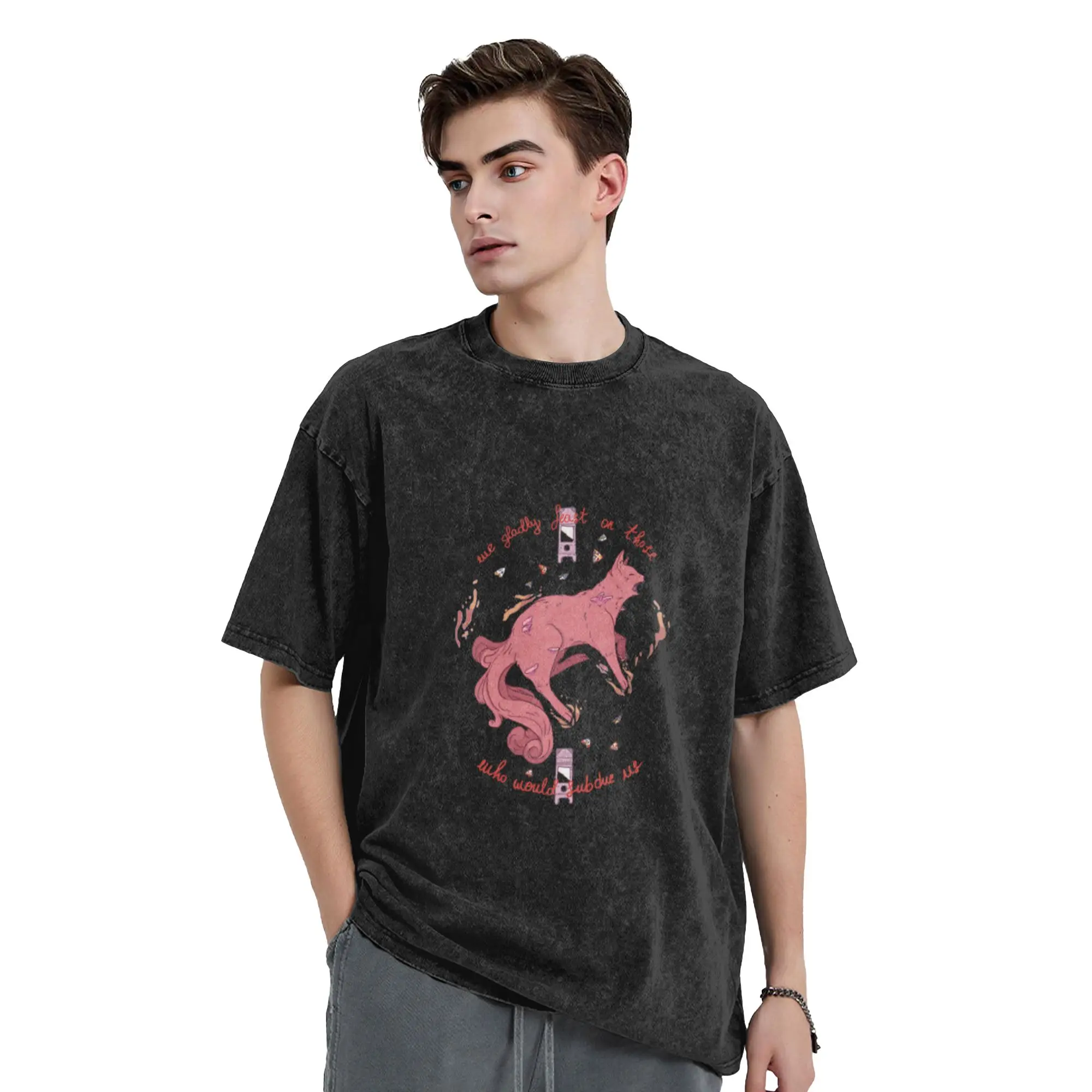 We Gladly Feast on Those Who Would Subdue Us  Unique Trendy A Vintage Oversized Cotton Unisex T-Shirts