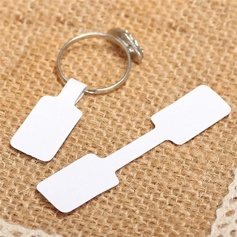 100pcs Portable Blank Paper Jewelry Price Tags Stickers Jewelry Display Card Self-Sticker Label Package Ring Bracelet Tag Labels