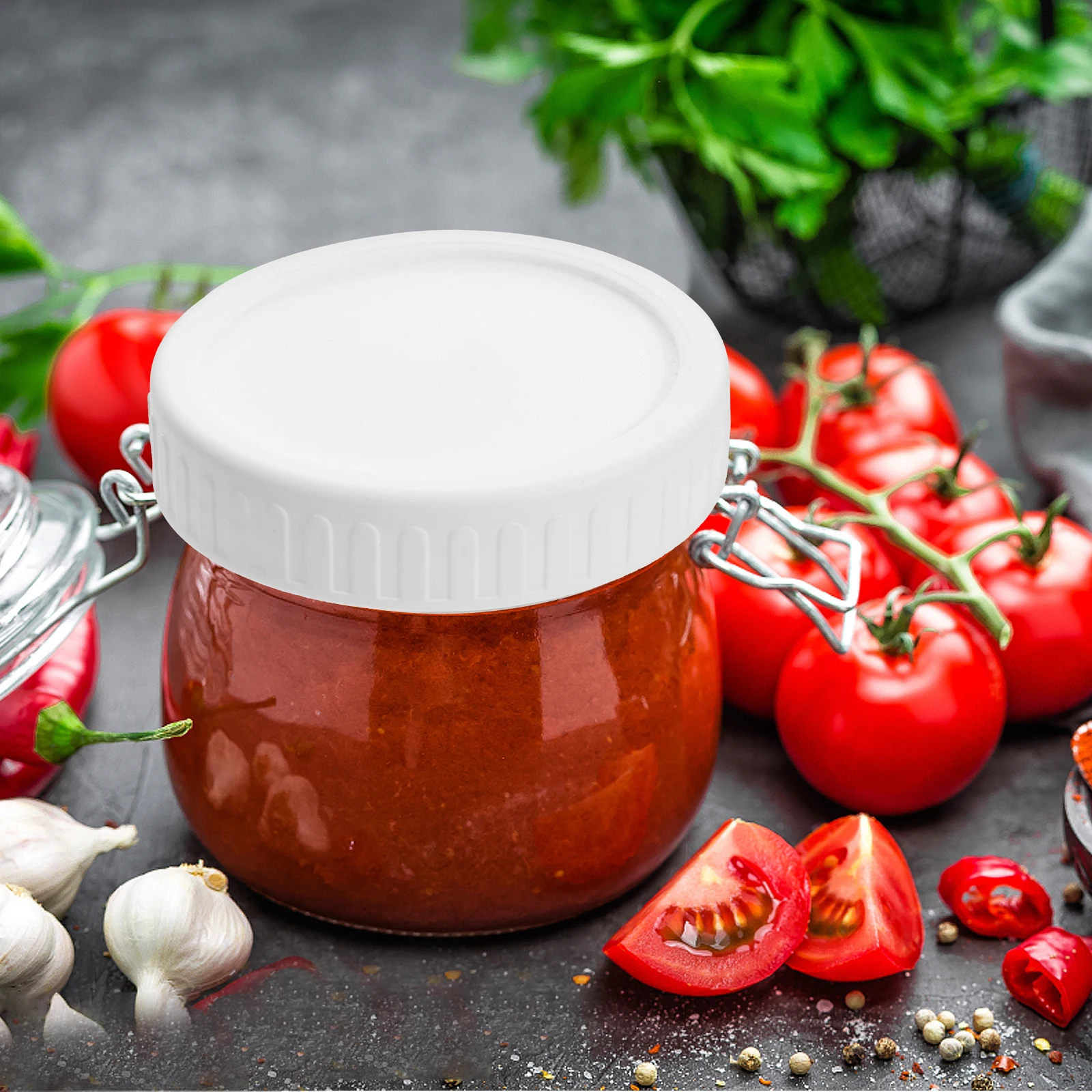 

Mason Jar Lid Leak-proof Lids Replacement Sealing Cap Protectors Wide Mouth Silica Gel