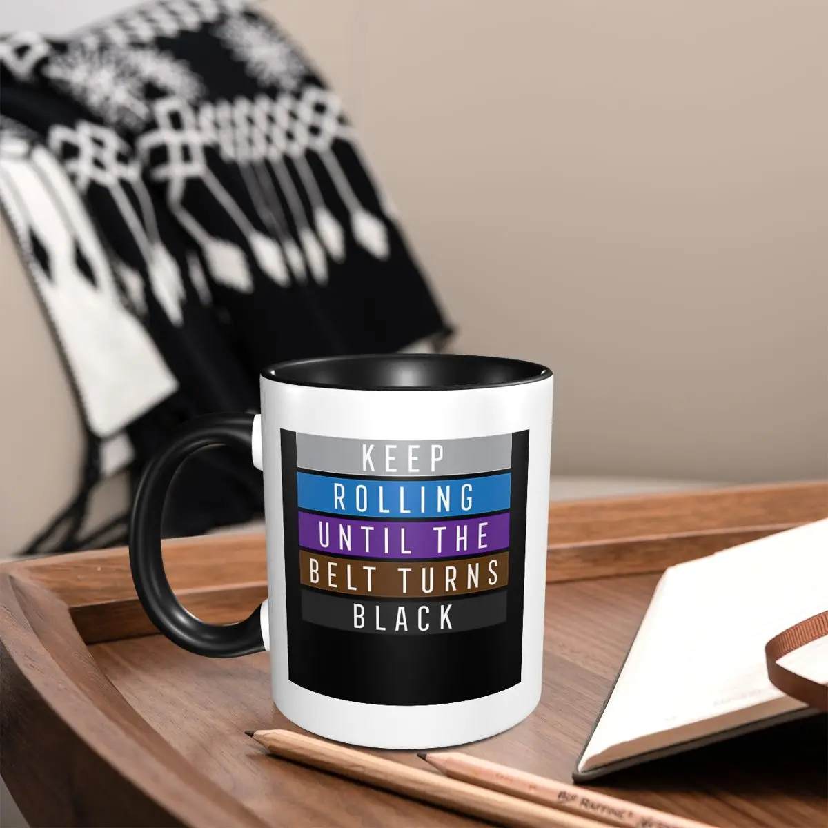 Jiu Jitsu BJJ Keep Rolling Light Mug Funny Ceramic Coffee Cups Tea Mugs Milk Cup Drinkware Gift for Woman Man