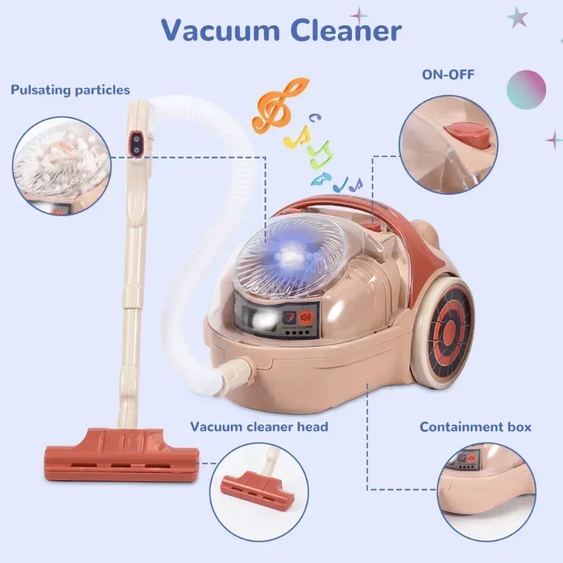 لعبة أدوات مطبخ الأطفال ، لعبة التظاهر ، ملحقات مع خلاط ، ماكينة صنع القهوة ، محمصة الخبز ، خلاط ، فراغ ، أصوات وضوء