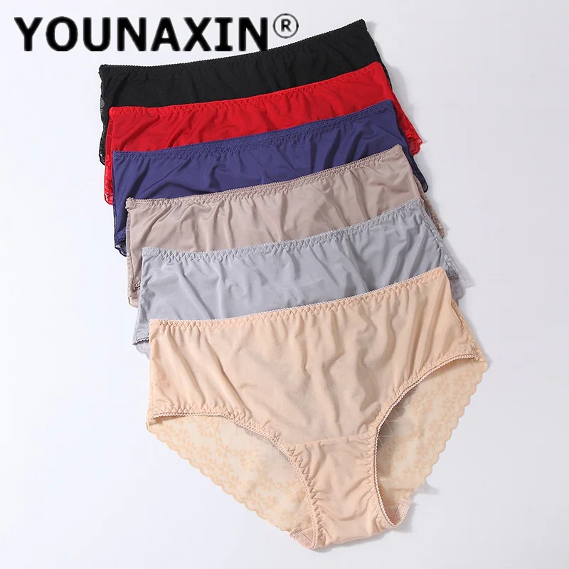 

3-х шт., женские трусы большого размера, нижнее белье из ледяного шелка, сексуальные кружевные дышащие трусики для девочек, женские трусики, европейский размер S, M, L, XL 2XL
