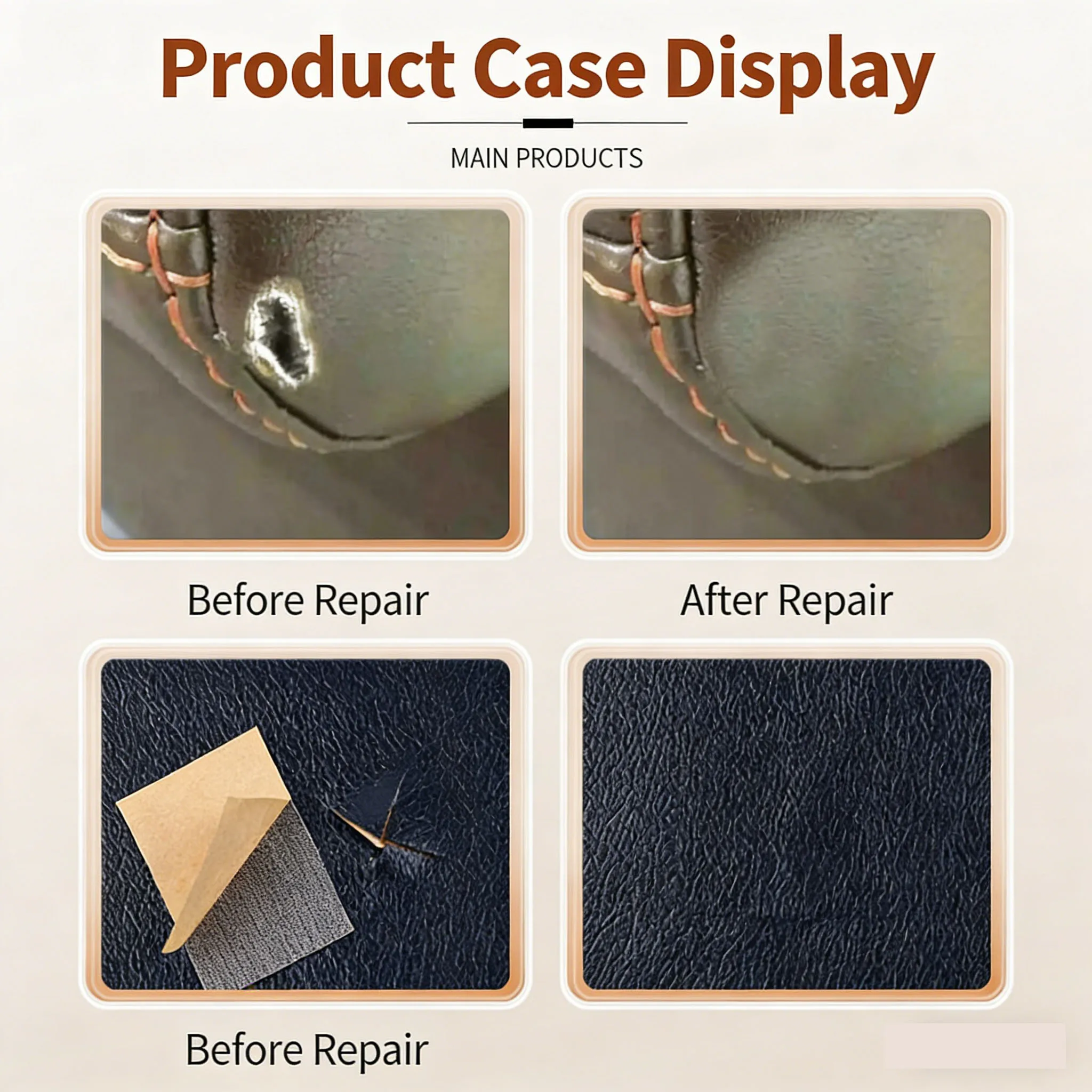 多用途の耐摩耗性フェイクレザーパッチ、ソファ、カーシート、ベッドの再生に、強力な接着剤と耐久性