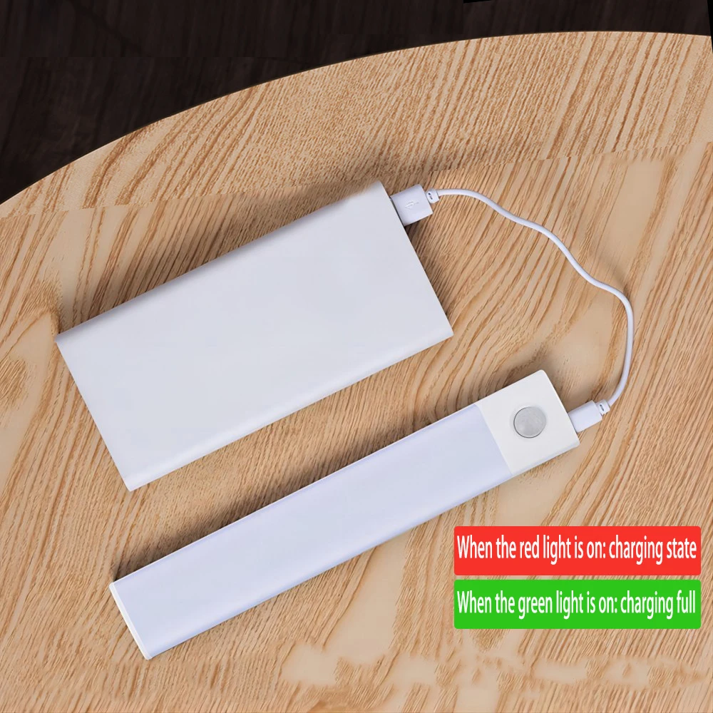 USB Rechargeable PIR LED Night Light Motion Sensor Wireless Ultra Thin Portable Lamp for Cabinet Bedroom Aisle Tube Detector Bar