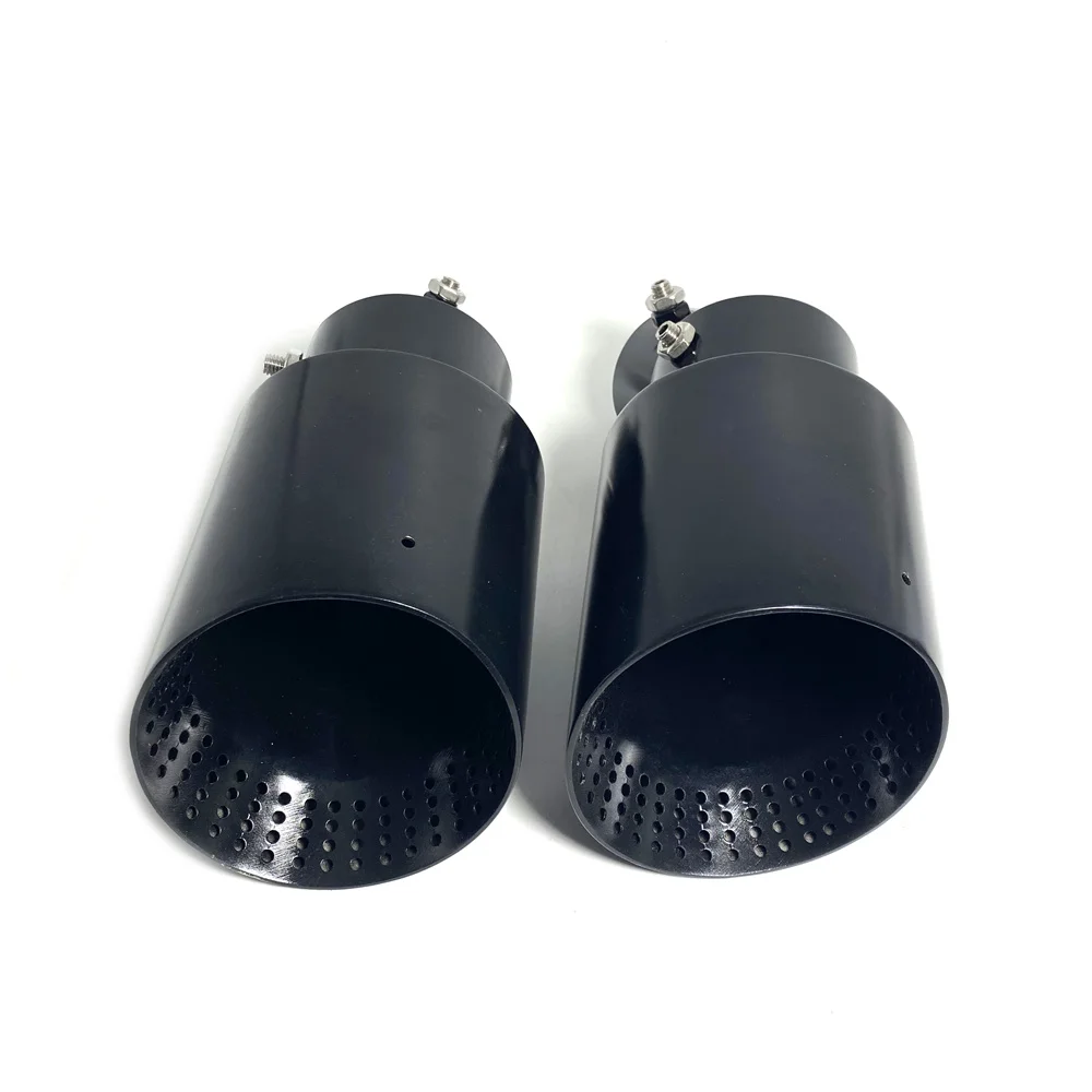1PCS 1.77-2.55 Inch(4.5cm-6.5cm) Adjustable Inlet Exhaust Tips Bolt-On Design Matte Black Stainless Steel Exhaust Tailpipe Tips