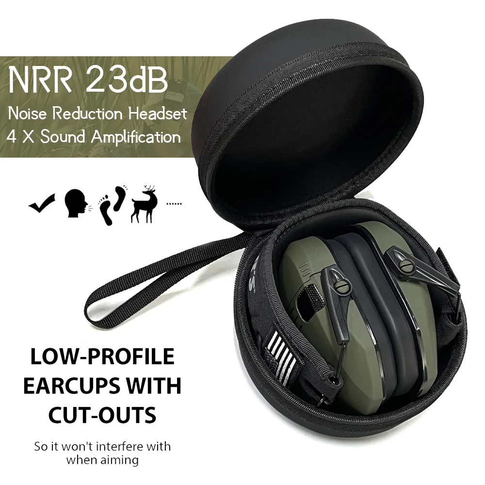 ยุทธวิธีการถ่ายภาพอิเล็กทรอนิกส์ Earmuff กรณีป้องกันเสียงรบกวนหูฟัง Sound Amplification ป้องกันการได้ยินชุดหูฟัง Earmuffs แบบพับได้