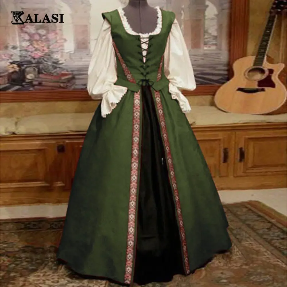 

Vintage Renaissance Ladies Medieval Gothic Long Dress Maxi Ball Medieval Court Princess Ball Dress S-5XL Victorian Dress