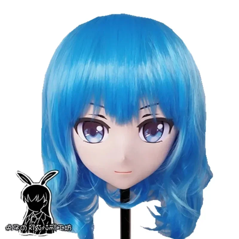 (Rabbit 40) Handmade Female Resin Cross Dressing Pretty Girl Full Head Lolita Doll Mask Anime Cosplay Kigurumi Mask