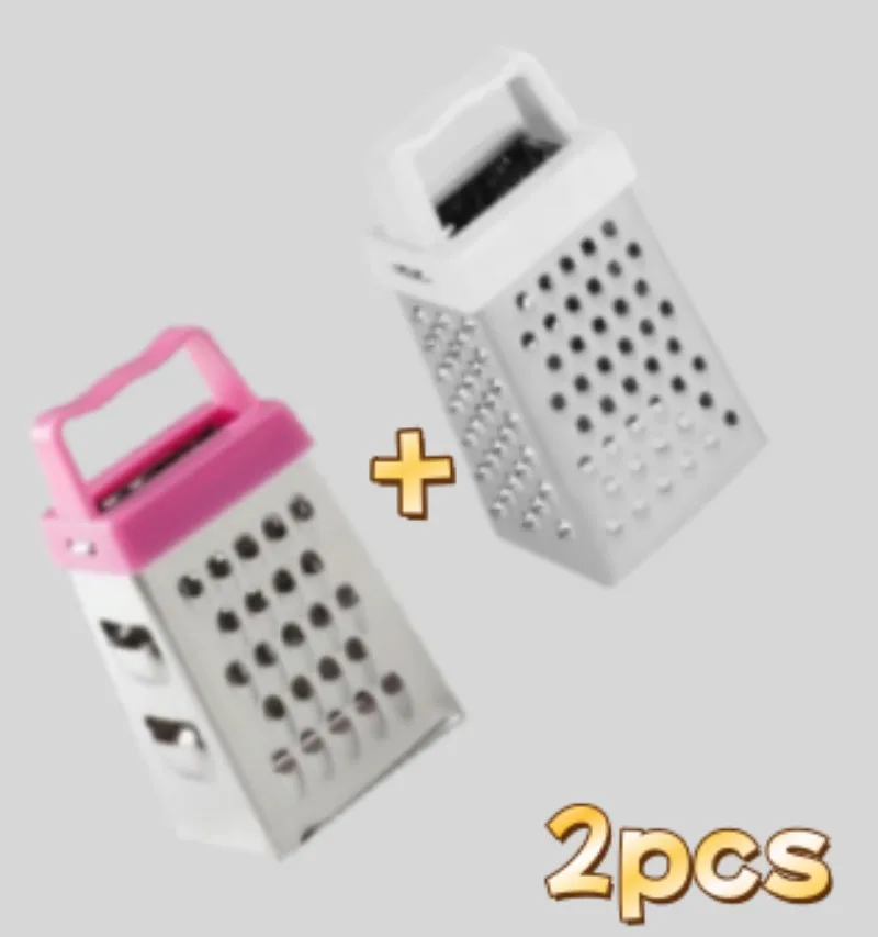 2PCS Mini Manual Vegetable Cutter  4-sided Slicer  Stainless Steel Grater  Kitchen Tool  Carrot  Fruits  Cheeses