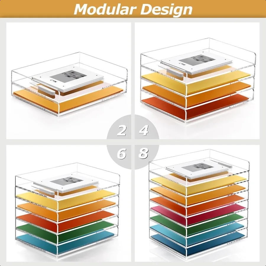 2-уровневый штабелируемый лоток для писем, акриловый органайзер для бумаги, лотки для файлов, сортировщик бумаги, прозрачные офисные аксессуары для писем формата А4, Fol
