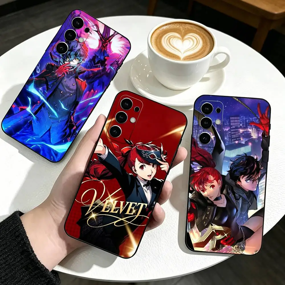Game Royal P-Persona 5 Phone Case Black Silicone Soft For Samsung S25,S24,S21,S22,S23,S30,Ultra,S20,Plus,Fe,Lite