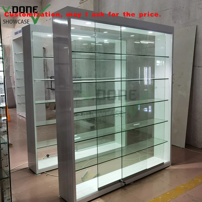 custom.Best Supplier Premium Display Racks Glass Display Cabinet Smoke Shop Dispensary Counters Cigar Showcase