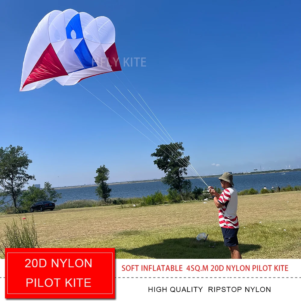 HFLY New Arrival Soft Inflatable 4SQ.M Ultra Light 20D Nylon Pilot Kite for Adults High Quality Lifter kites