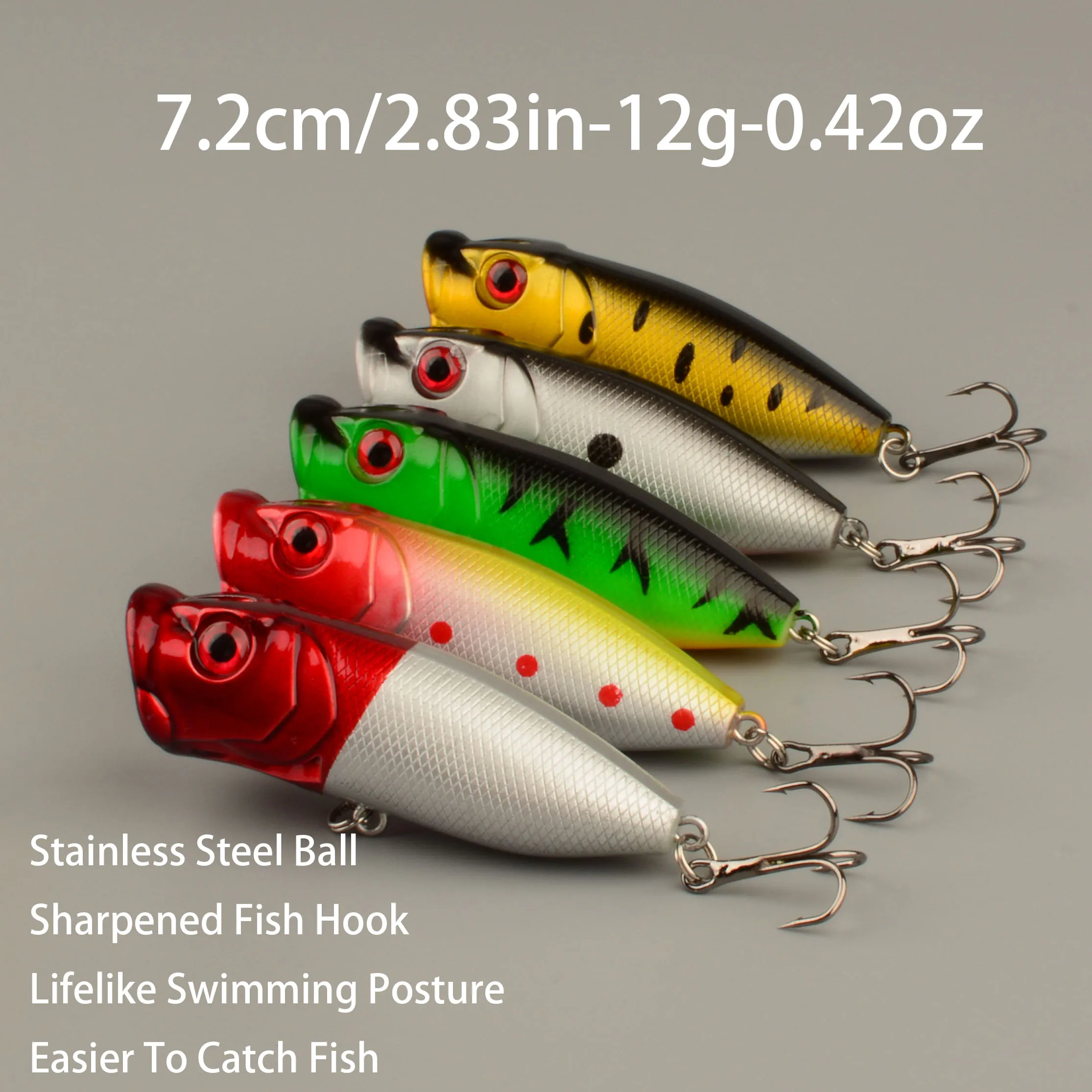 Señuelo Biónico Popper 7.2cm – Cebo Duro con Cuentas Sonoras