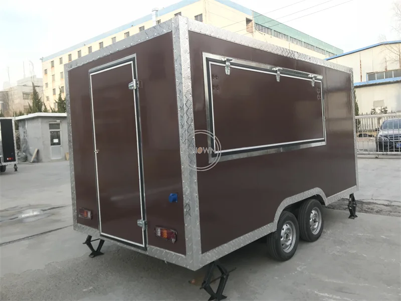 Truk Makanan Cepat anjing populer luar ruangan untuk dijual dengan CE Ghana Fryer ayam Griddle keranjang makanan kopi Trailer jalan Stan makanan seluler