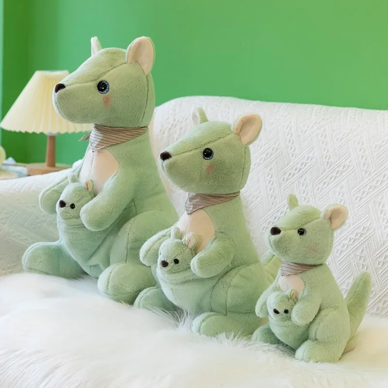 Stuffed Animals Plush Creative Mother and Child Kangaroo Doll Plush Cartoon Parent Child Simulation Doll Brithday Present