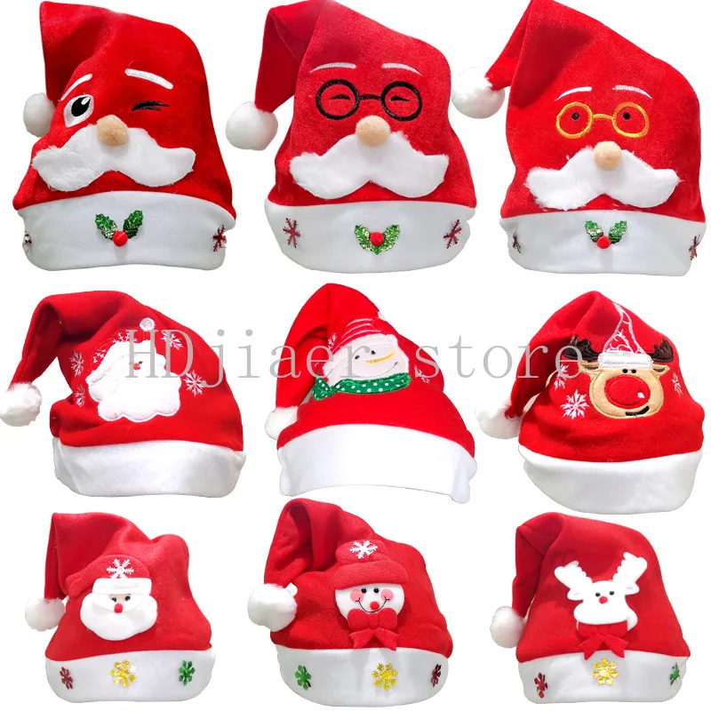 

Exclusive to Christmas, cartoon Santa Claus with light red non-woven Christmas hat, an excellent gift