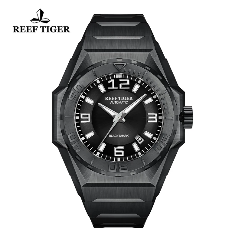 Reef Tiger/RT Big Dial Dive Sports Men Watches 316L Stainless steel Automatic Mechanical Men Watche Sapphire Glass Date Watches