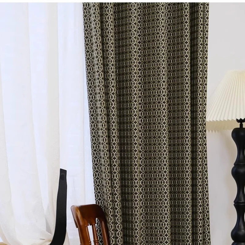 Mid Century High End Retro Pattern Curtains Old Money Style Song Style Aesthetics Home Custom Size Decor Living Dining Room