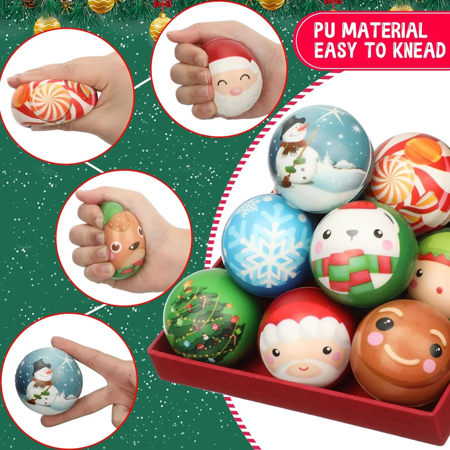 Stress abbau Ball Prise fester Schwamm Weihnachten Pu Schaum Ball langsame Rück prall Lüftungs werkzeug