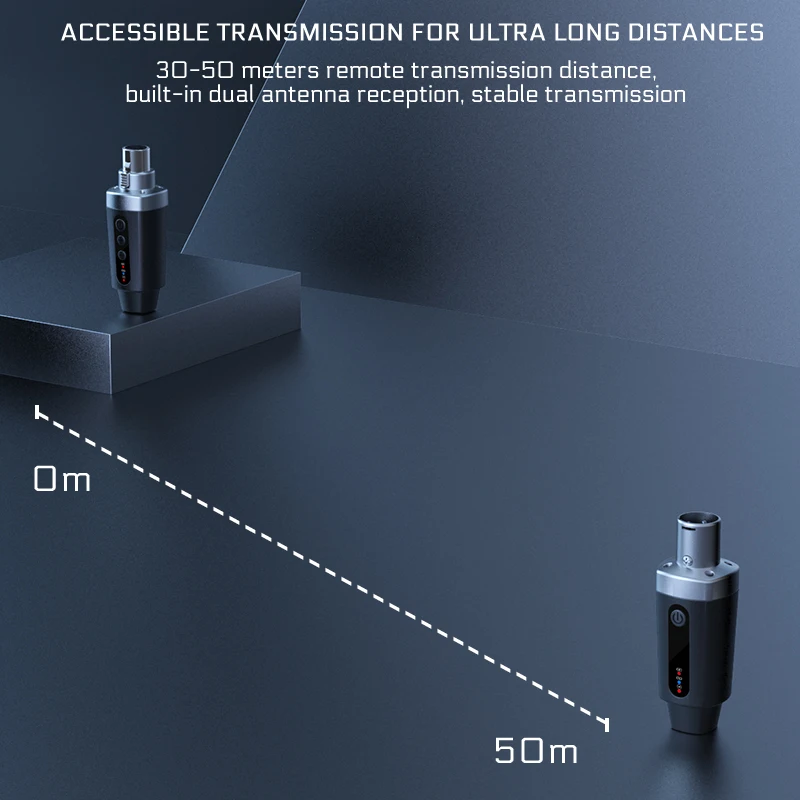 نظام نقل واستقبال لاسلكي FM مع ناقل حركة ثابت بدون تأخر للميكروفونات السلكية ووحدة التحكم في الخلط