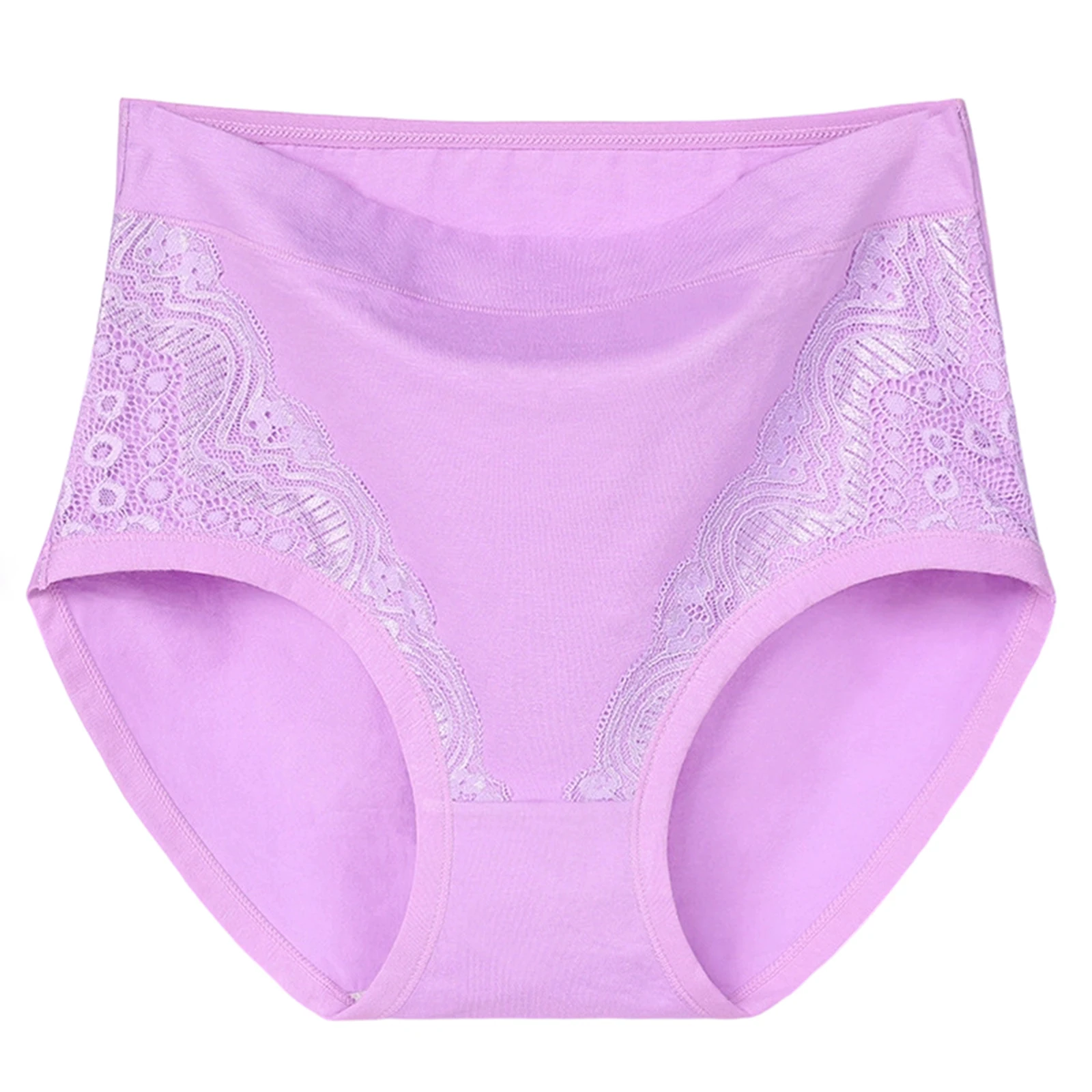Lace Trim Women's Underwear Plus Size Breathable Soft Ladies Briefs Comfortable Stretchy Daily Wear Female Panties