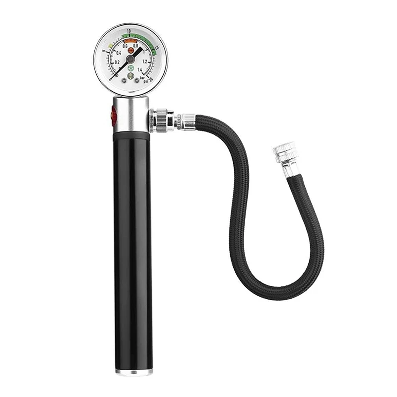 120PSI Bike Pump MTB Shock Fork Pump Bicycle Tyre Inflator Schrader Presta Pump With Gauge For Bike Balls Balloons