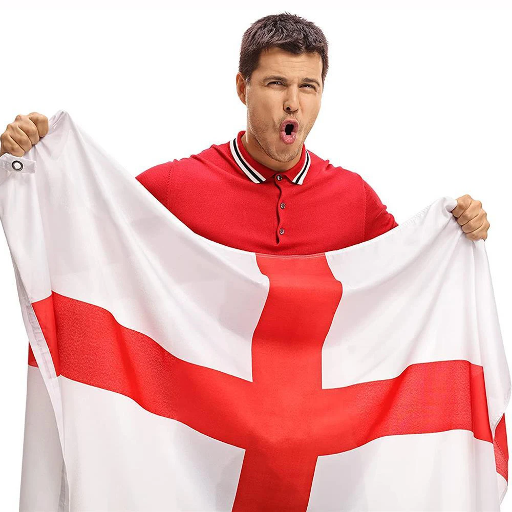 LeaFLAG Флаг Англии 90x150 см Флаг страны Англии Крест Святого Джорджа Английский национальный баннер Крытый и открытый декор