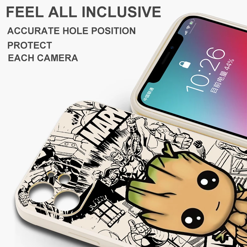 Etui na telefon Deadpool Groot Comics dla OPPO FIND X6 X5 X3 Pro Lite Neo OPPO Reno 8 7 Pro Lite 8T 8Z 7Z 5G miękki tył Coque czarny