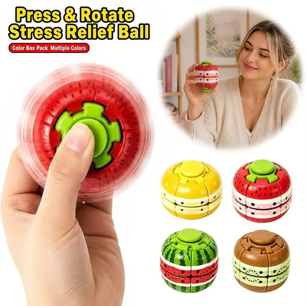 Fruit Spinning Top Magic Ball Fidget Spinner Toy Stress Relief Watermelon Lemon Gyro Puzzle Novelty Adult Gift