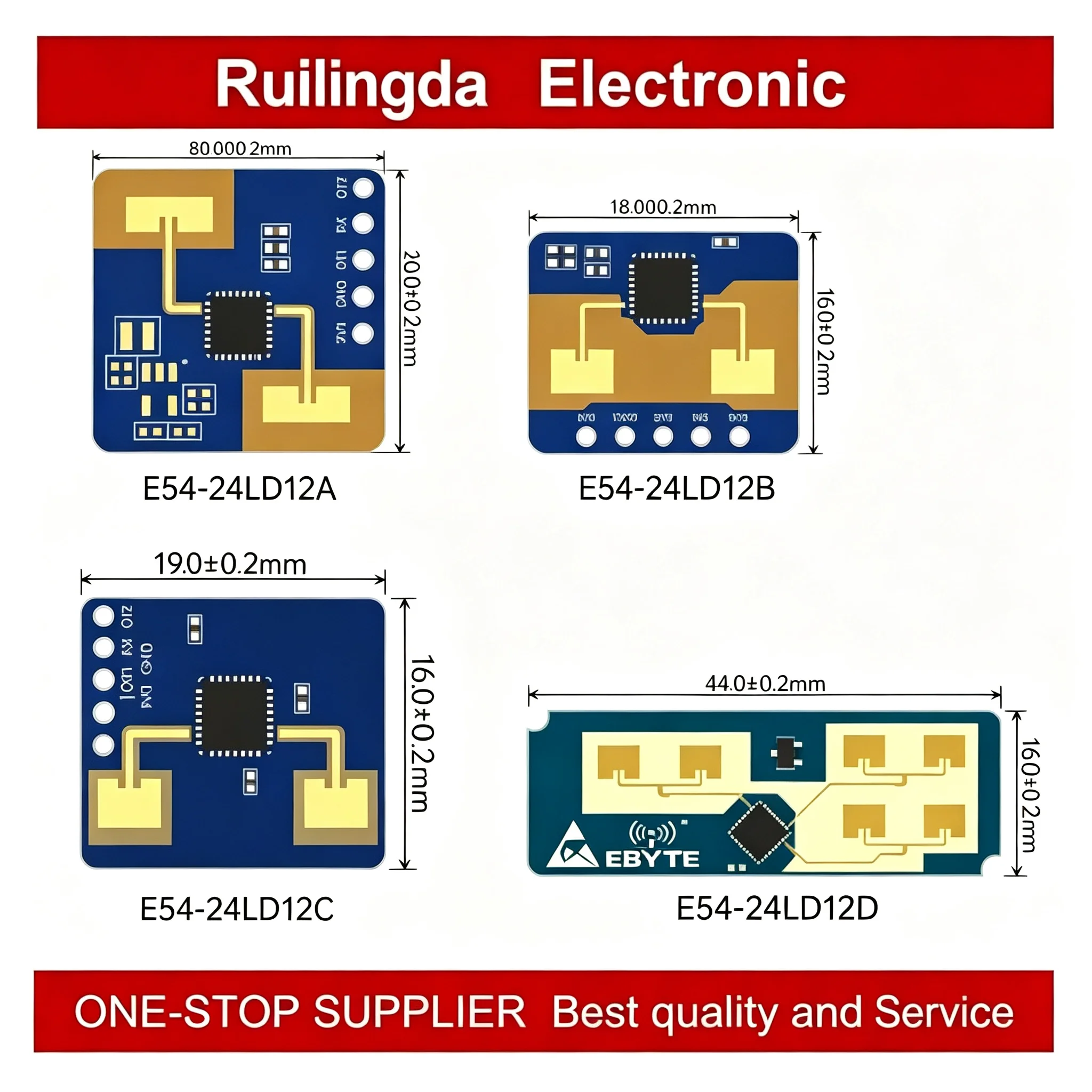 E54-24LD12A 24LD12B 24LD12D 24LD12C E54 Series 2.4GHz Millimeter Wave Radar Module Motion Detective Module Micromotion Sensor