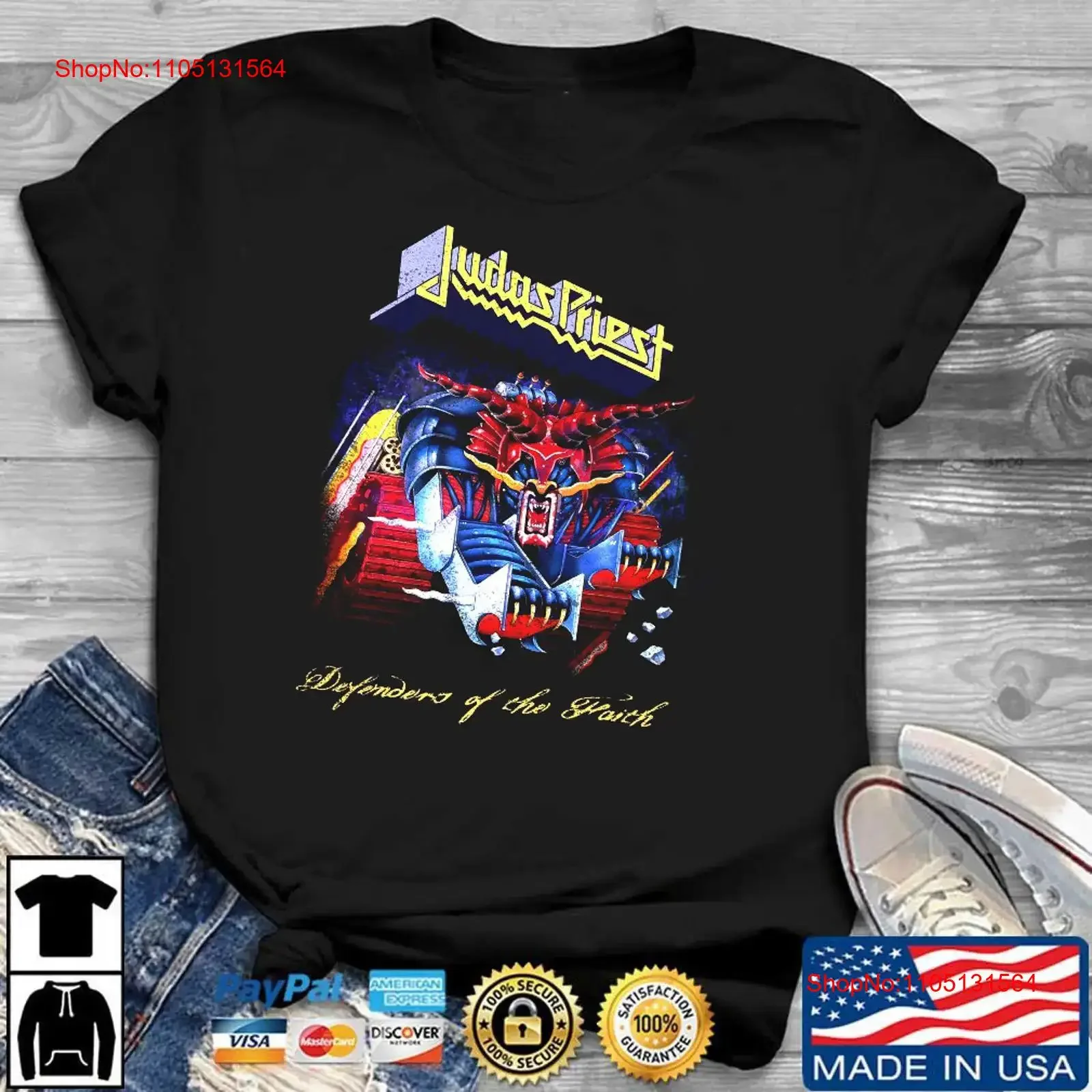 JUDAS PRIEST Defenders Of The Faith S 234XL fans T Shirt A518 vintage Washed Stylish Slightly Stretched graphic Casual homme