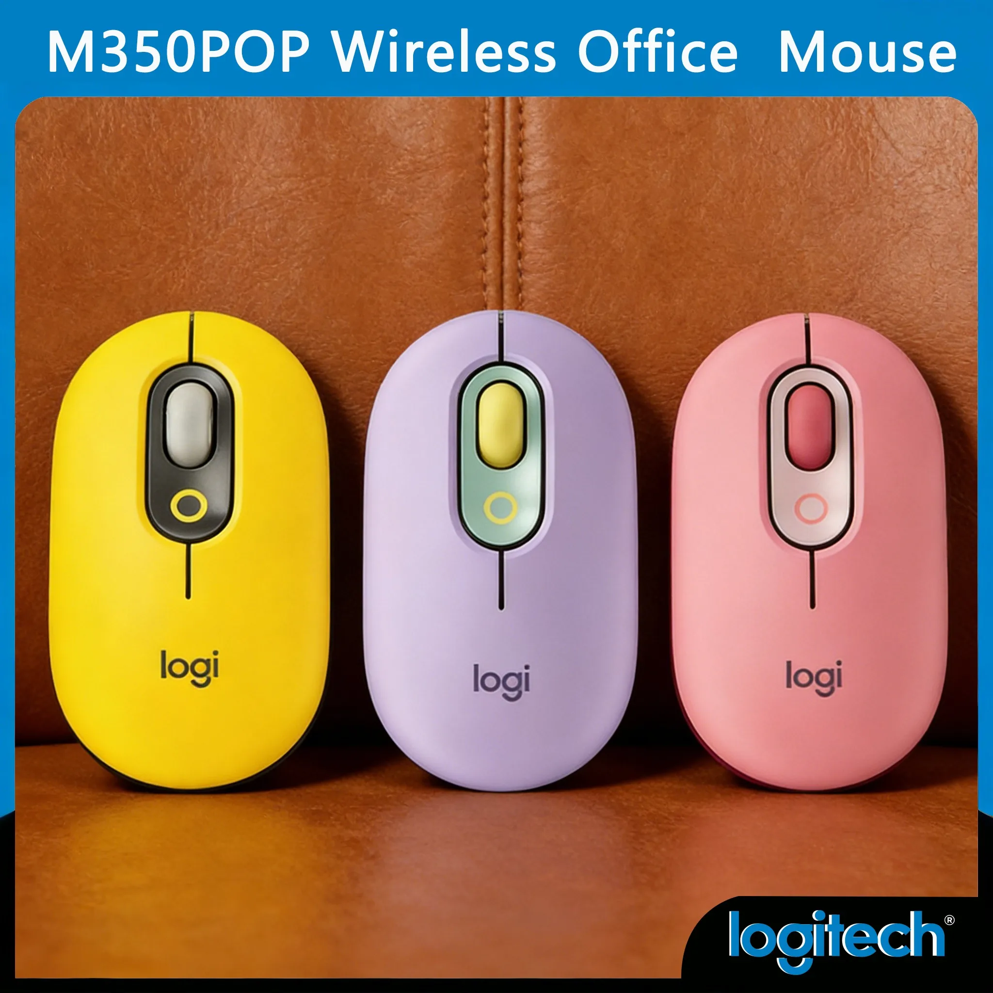 Ratón Inalámbrico Silencioso Logitech M350/M350POP Pebble, Óptico de Alta Precisión, Conexión Dual, Batería de 18 Meses para Portátil y Escritorio
