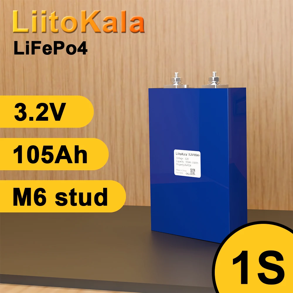 

LiitoKala 3.2V105Ah DIY 12V 24V 48V Аккумуляторный блок LiFePO4 для электромобилей, автодомов и солнечных систем