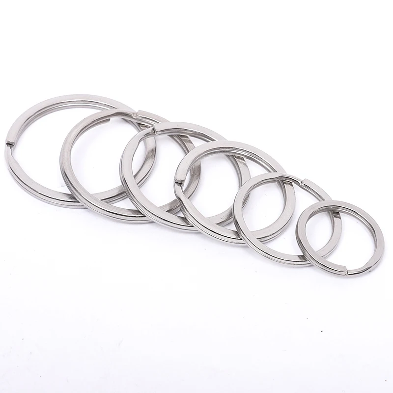 1pcs 304 Stainless Steel Double Key Ring Flat Circle Key Ring Strong And Sturdy Corrosion Resistant OD5-35mm High Quality Split