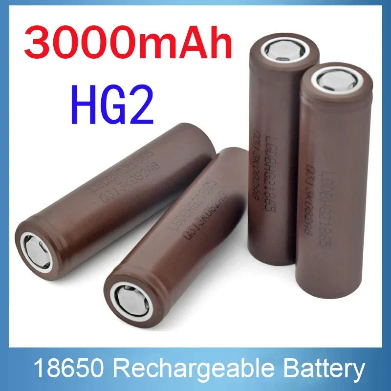 100%  Real Capacity 18650HG 2 Battery 3000mAh with High Discharge Rate of 20A