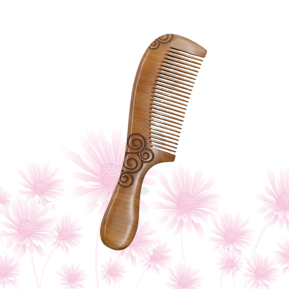 

Peach Wood Comb Round H Anti Static Hairdressing Accessories Double Sided Natural Material Stimulate Blood Circulation